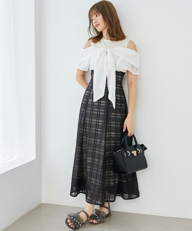 ウエストきゅっとリボンワンピース