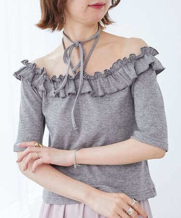 マルチwayチョーカーフリルトップス