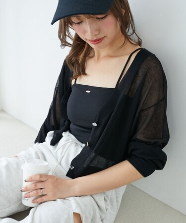 アソートボタンシアーカーディガン