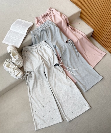 スリットビジュースウェットパンツ