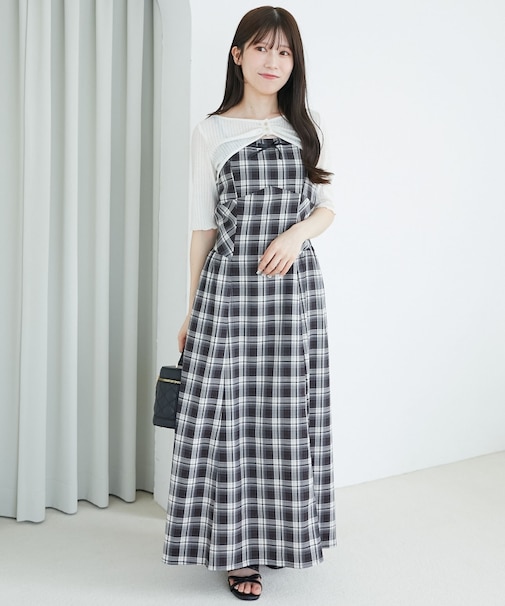 トップスセットデコルテオープンワンピ