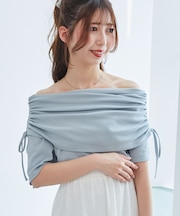 サイドドロストオフショルカットトップス
