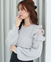 Ladyフリルシャギーニット