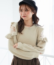 Ladyフリルシャギーニット