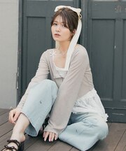 ペプラムキャミ×カーデセット