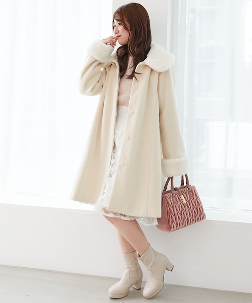 7wayファー×ビジューコート