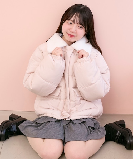 ファー襟中綿ブルゾン