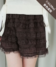 レースティアードショートパンツ
