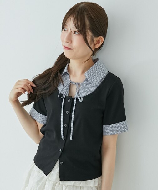 シャツドッキングカットトップス