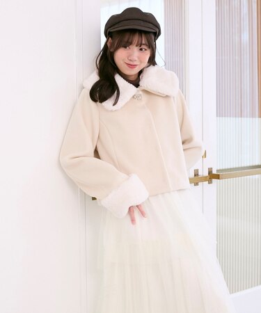 マルチWAYファー×ビジューコート