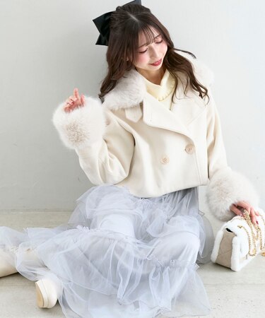 マルチwayフェイクファー付ショートコート