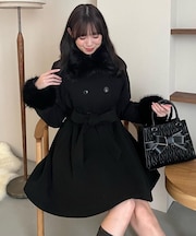 マルチwayフェイクファーカラーフレアコート