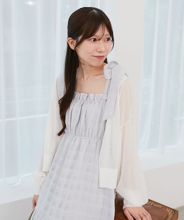 肩リボンキャミワンピース