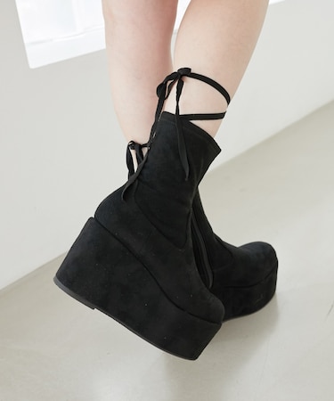 ◇厚底ストレッチショートブーツ