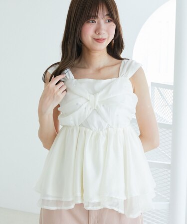 キラキラビジューリボンビスチェ