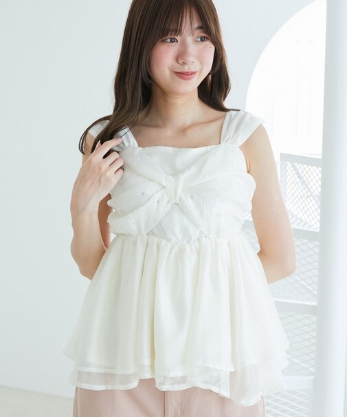 キラキラビジューリボンビスチェ