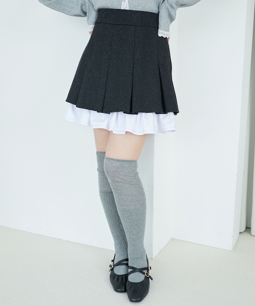 配色フリルプリーツスカート｜マジェスティックレゴンの通販｜&mall
