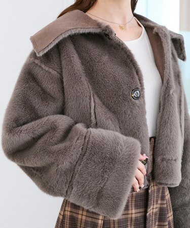 リバーシブルビッグカラーブルゾン