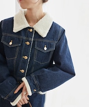 ボアトリムクロップドジャケット