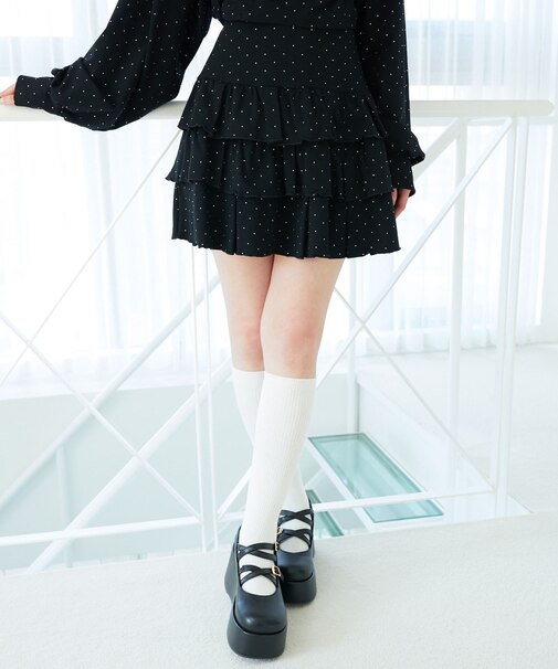 ラインストーンティアードスカパン