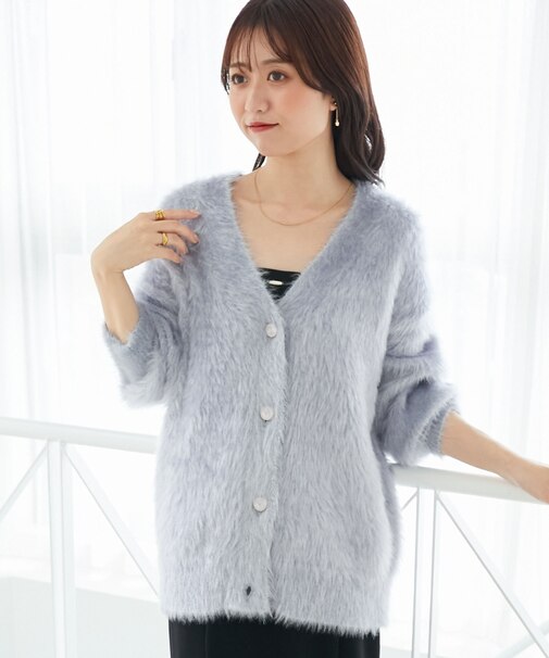 キラメキシャギーミディカーディガン