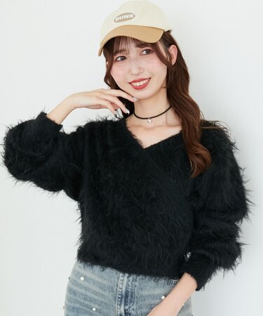 ふわふわカシュクールニット