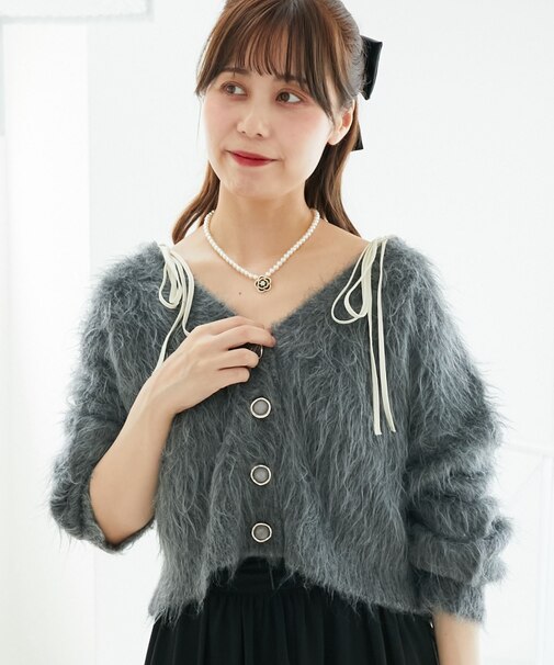 ふわふわVネックショートカーデ