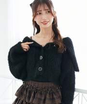 キラフワビッグカラーハートカーデ