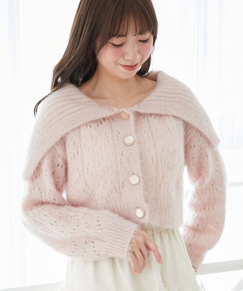 キラフワビッグカラーハートカーデ｜マジェスティックレゴンの通販