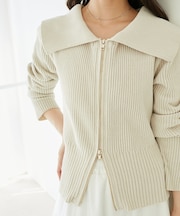 キラキラモールダブルジップニット