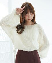 キラキラドロストメッシュニット