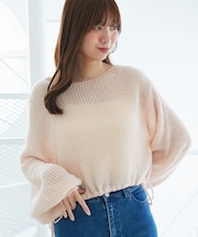 キラキラドロストメッシュニット