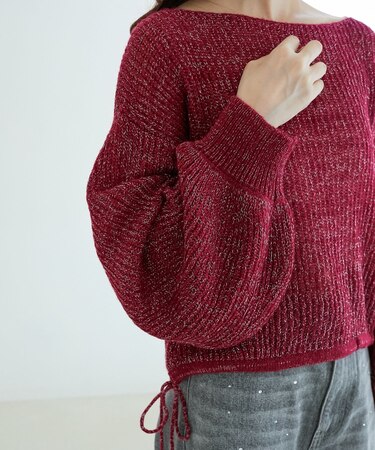 キラキラドロストメッシュニット