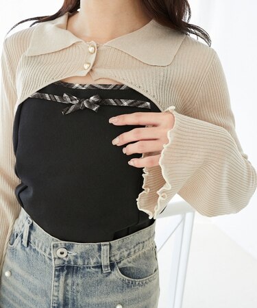 バイカラーキャミ&ショートボレロセット