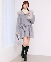 フード付マルチwayフェイクファーコート