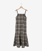 チェックマーメイドキャミワンピース