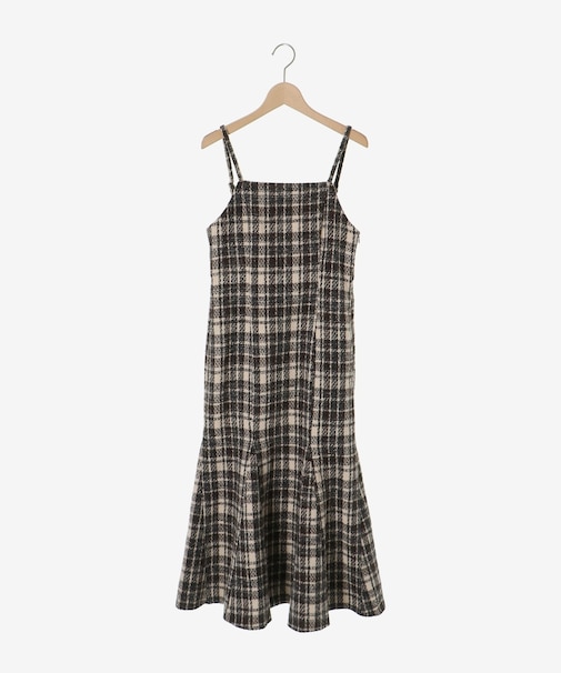 チェックマーメイドキャミワンピース
