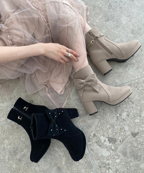 ◇3WAYビジューリボンブーツ