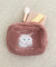 ボア刺繍ポーチ