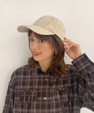 フェイクスエードロングブリムキャップ