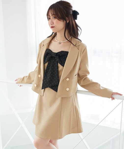 ダブルブレストショートジャケット