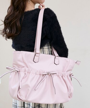 ギャザーリボントートバッグ