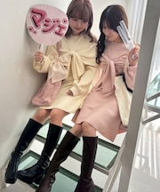 ビジューリボンニットミニワンピース