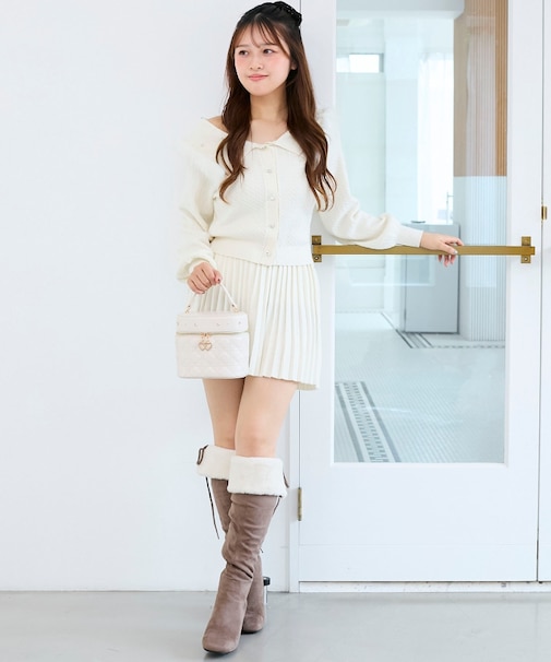 ニットプリーツミニスカート