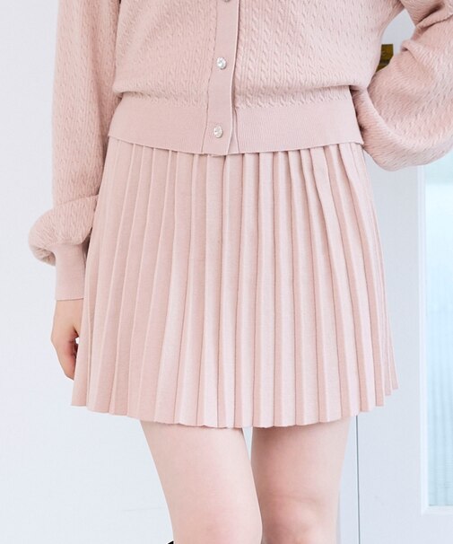 ニットプリーツミニスカート