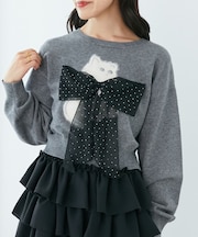 ふわふわLadycatリボンニット