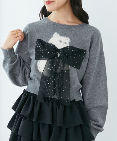 ふわふわLadycatリボンニット