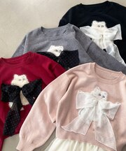 ふわふわLadycatリボンニット