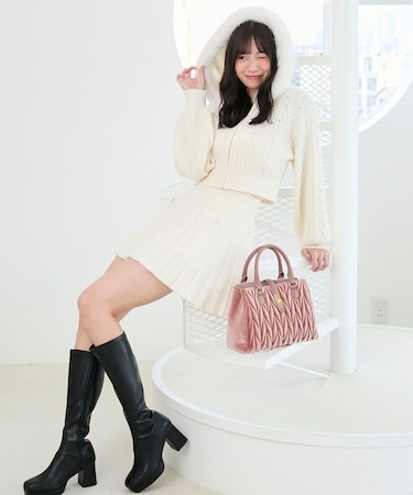 キラキラフード付きニットパーカー