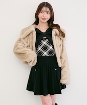 ◎キラキラボタンプリーツニットスカート